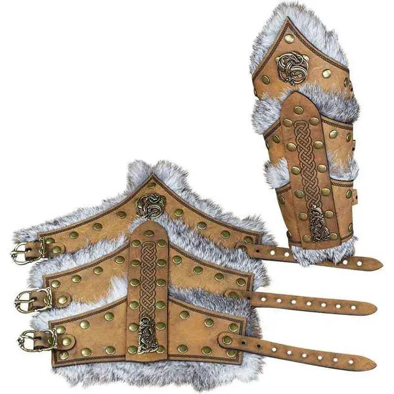 Medieval Leather Arm Guards For Cosplay Unisex Bracers - ToylandEU