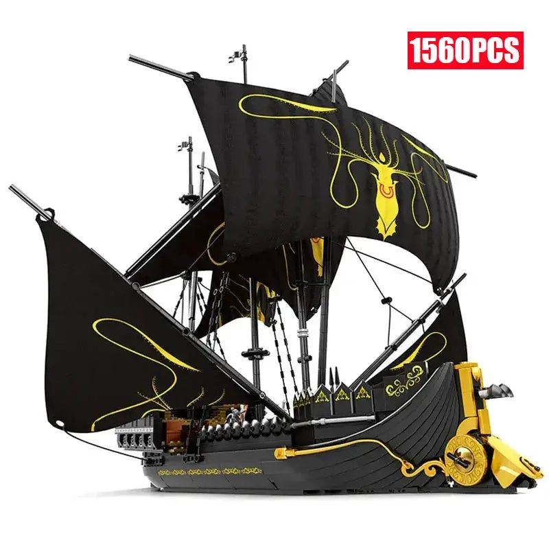 Medieval Ship Building Blocks Set 1560 Pieces Eco Friendly - ToylandEU