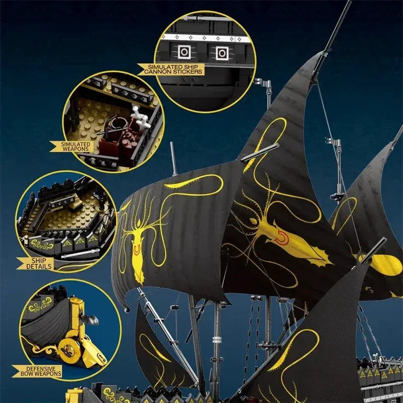 Medieval Ship Building Blocks Set 1560 Pieces Eco Friendly - ToylandEU