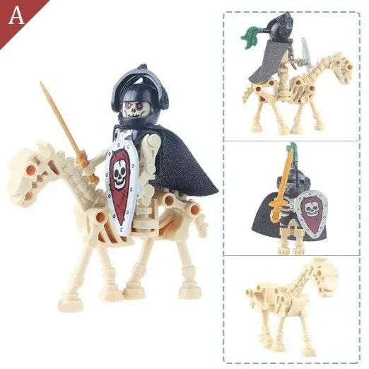 Custom Made Medieval Skeleton Dragon Knight Figure ABS Plastic Detailed Collectible - ToylandEU