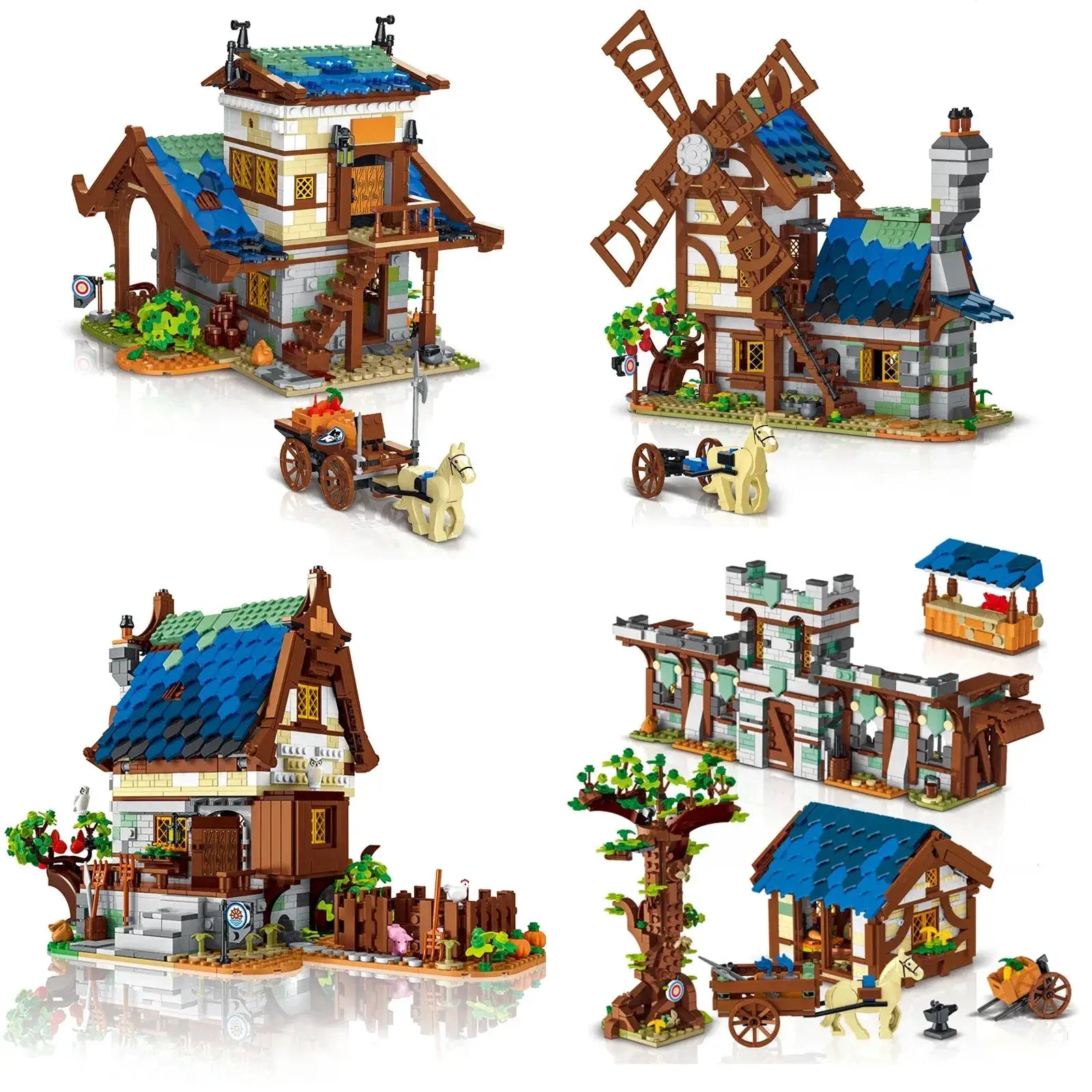 Medieval Town Architecture Building Blocks Set LEGO Compatible - ToylandEU