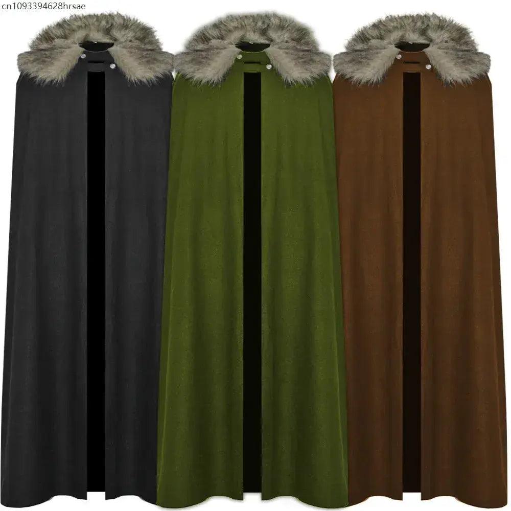  Medieval Viking Cape Coat Unisex Fur Collar Costume -  ToylandEU™