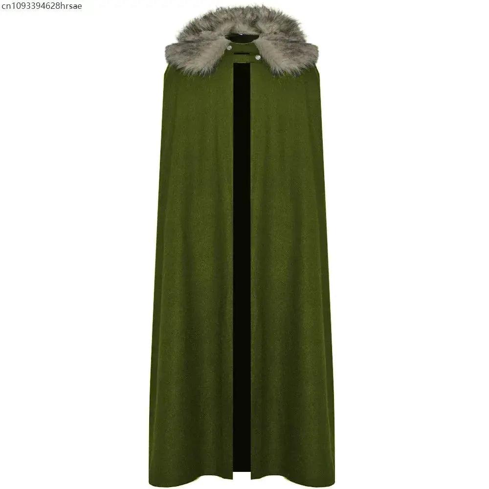  Medieval Viking Cape Coat Unisex Fur Collar Costume -  ToylandEU™