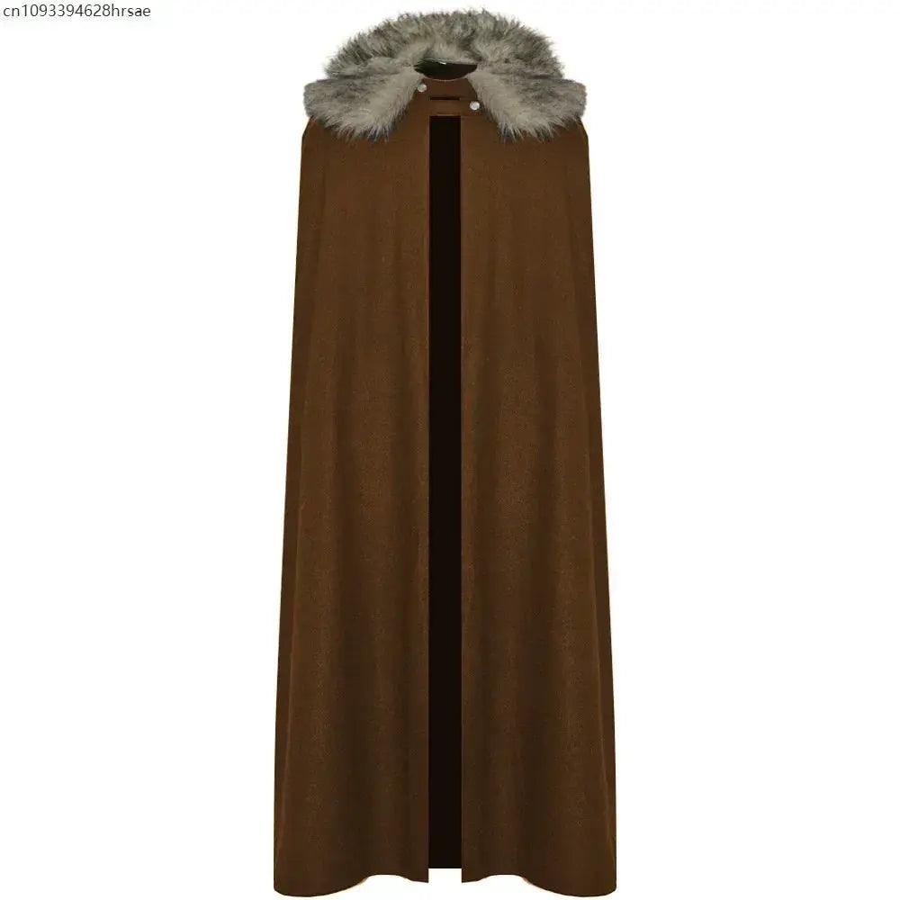  Medieval Viking Cape Coat Unisex Fur Collar Costume -  ToylandEU™