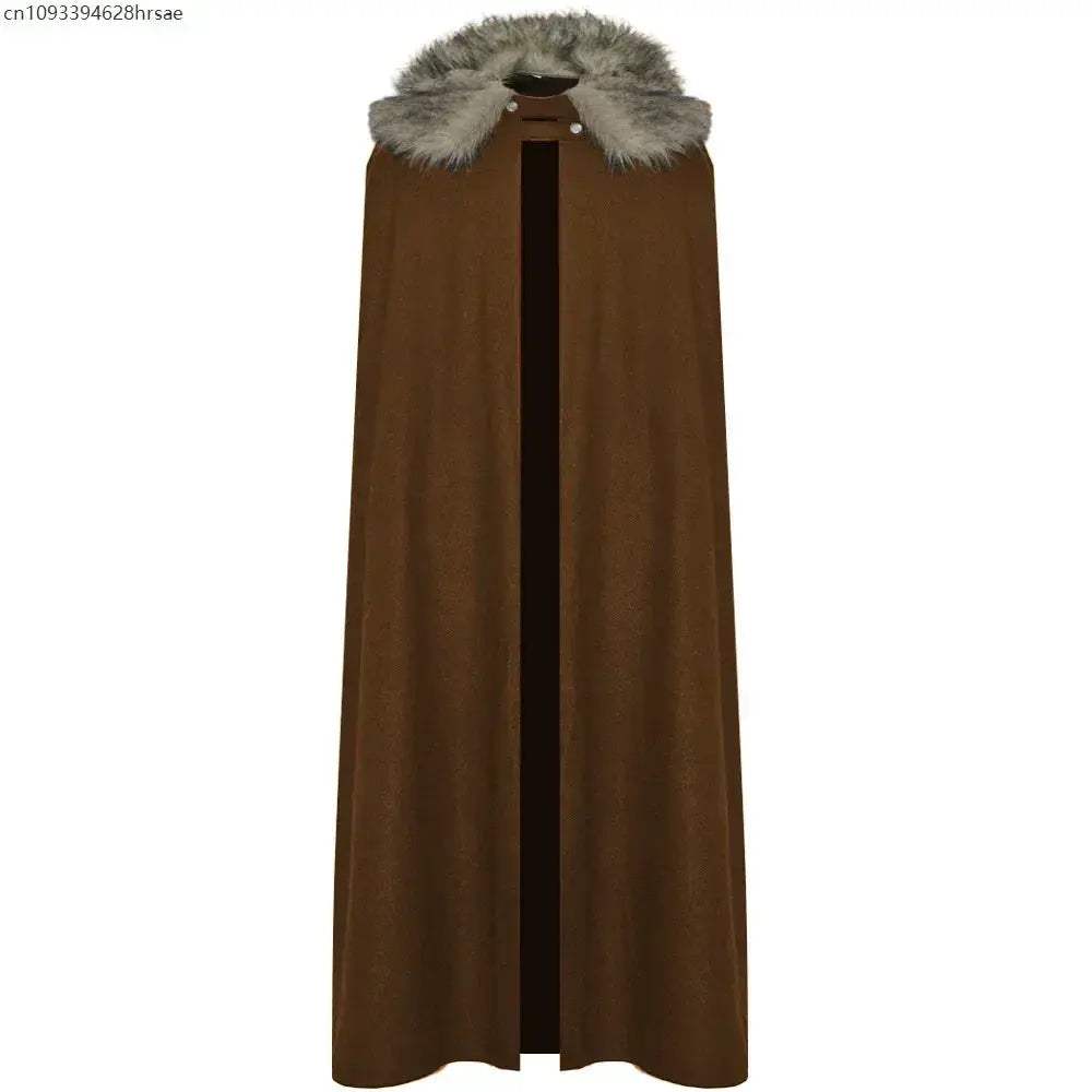 Medieval Viking Cape Coat With Fur Collar For Costume - ToylandEU