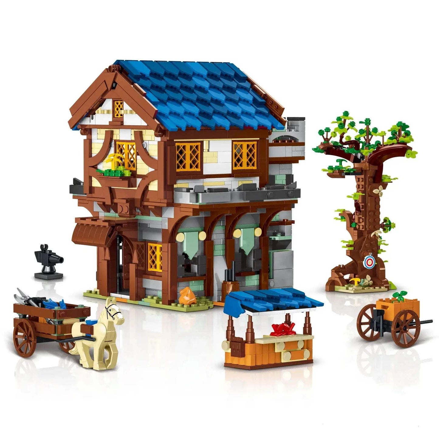 Medieval Water Mill Building Blocks Set Educational City Architecture - ToylandEU