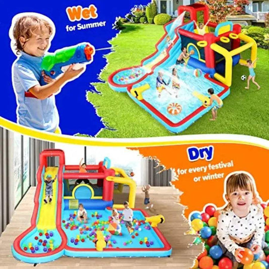  Inflatable Water Slide Backyard Bounce House 13 In 1 -  ToylandEU™