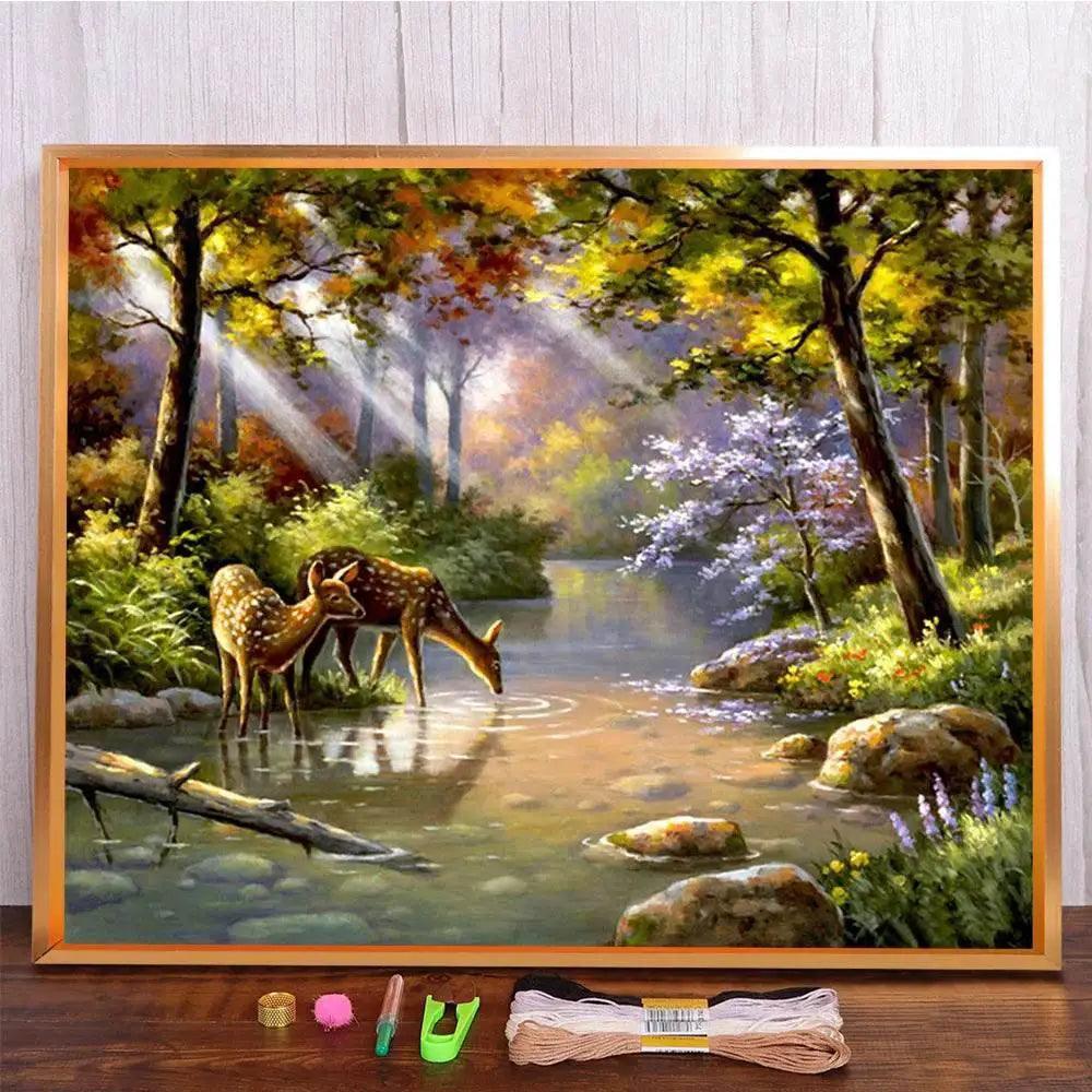  Meian 11CT DIY Cross Stitch Embroidery Kit - Cotton Thread Needlework Craft Set for Stunning Home Decor -  ToylandEU™