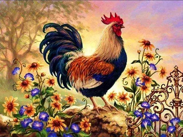 Meian Chicken DIY Cross Stitch Kit 11CT Printed Canvas Embroidery - ToylandEU