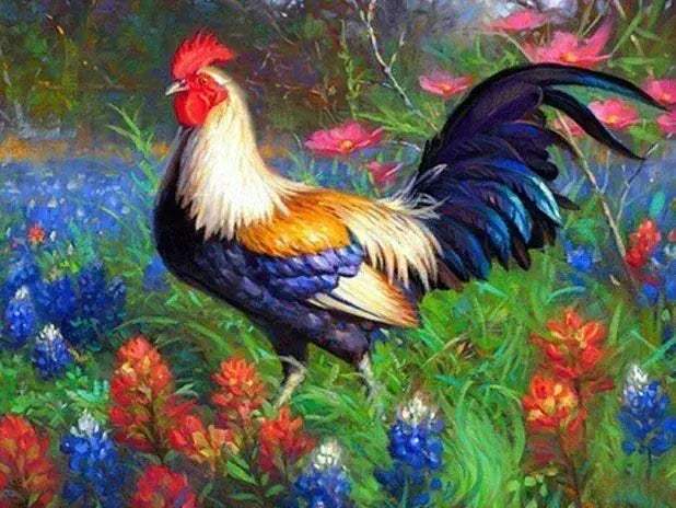 Meian Chicken DIY Cross Stitch Kit 11CT Printed Canvas Embroidery - ToylandEU
