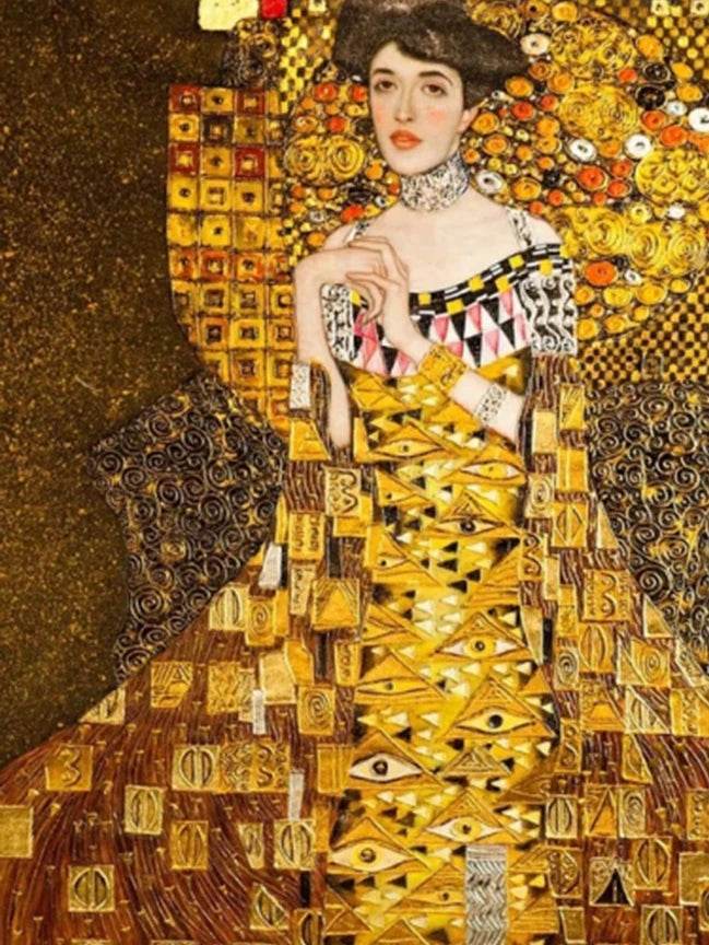 Meian Klimt Inspired 11CT Cross Stitch Embroidery Kit - DIY Needlework Set with Printed Canvas and Cotton Threads for Home Decor - ToylandEU