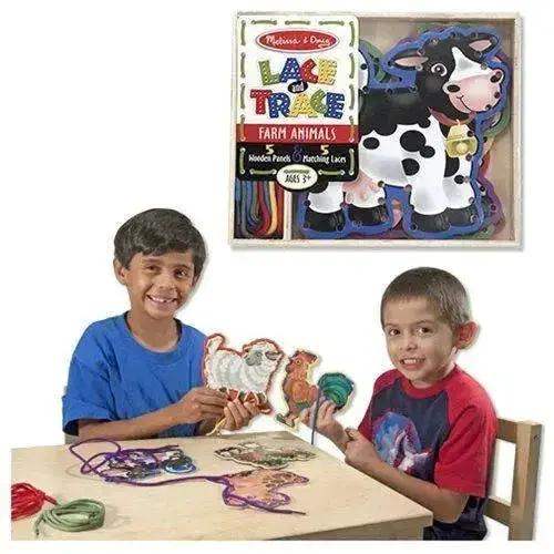 Wooden Lace And Trace Farm Animals Activity Kit For Kids - ToylandEU