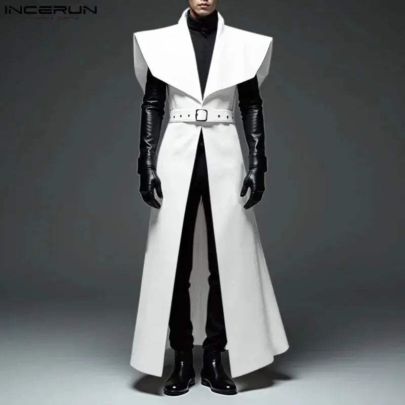 Men's Trench Cardigan With Belt For Casual Streetwear - ToylandEU