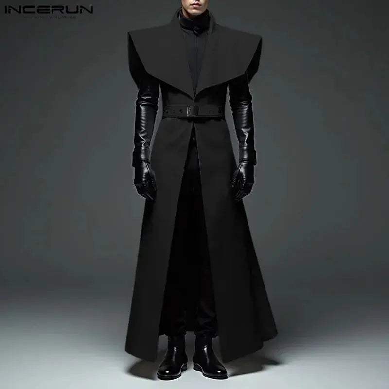 Men's Trench Cardigan With Belt For Casual Streetwear - ToylandEU
