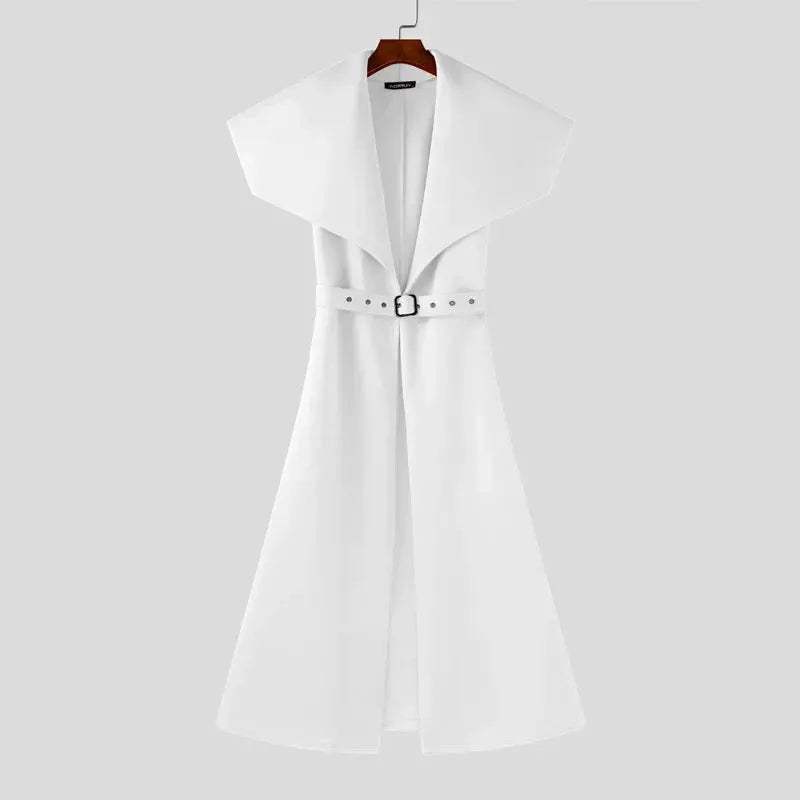 Men's Trench Cardigan With Belt For Casual Streetwear - ToylandEU