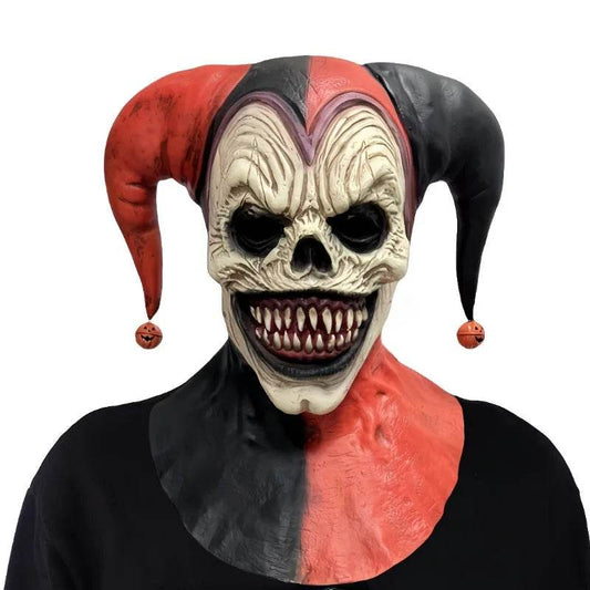 Menacing Clown Mask With Horns Bleeding Skull For Halloween - ToylandEU