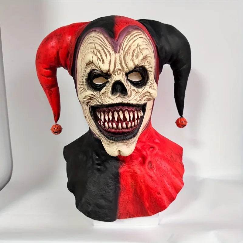 Menacing Clown Mask With Horns Bleeding Skull For Halloween - ToylandEU