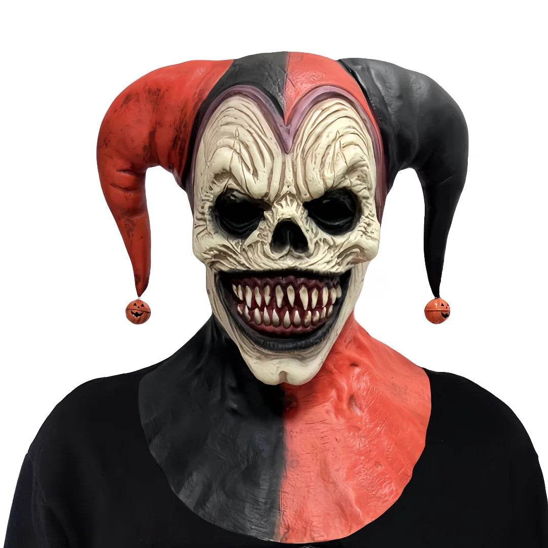 Menacing Clown Mask With Horns Bleeding Skull For Halloween - ToylandEU
