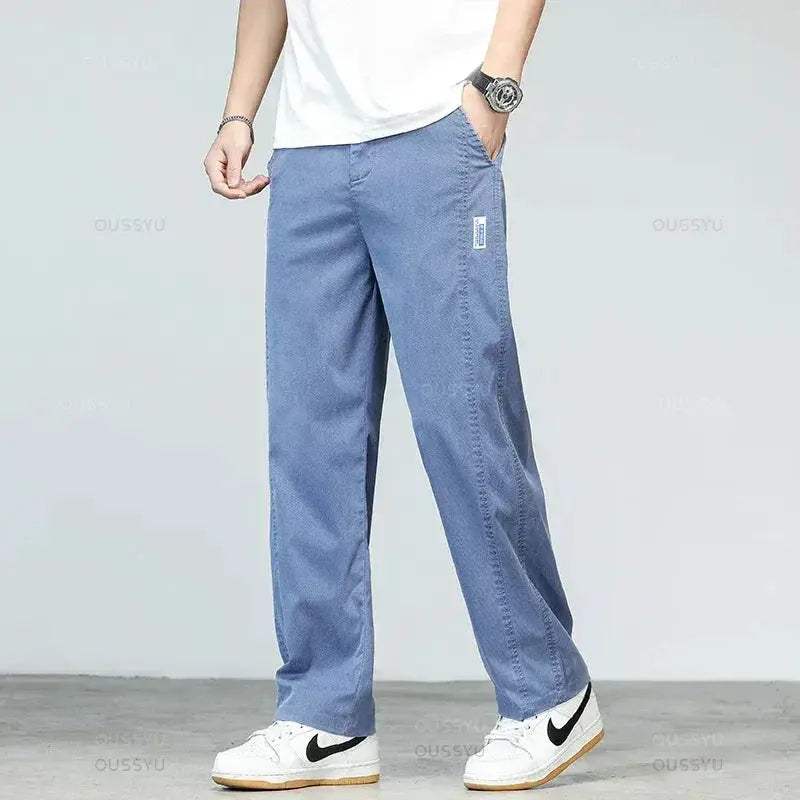 Mens Lyocell Summer Jeans Plus Size Lightweight Denim - ToylandEU