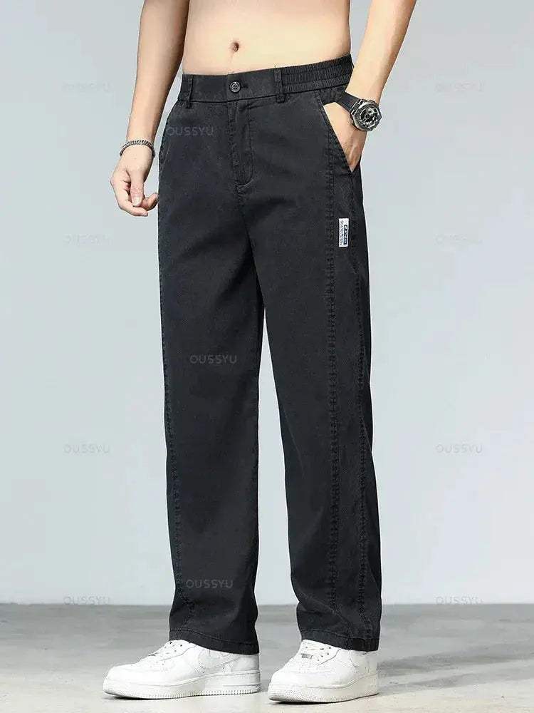 Mens Lyocell Summer Jeans Plus Size Lightweight Denim - ToylandEU