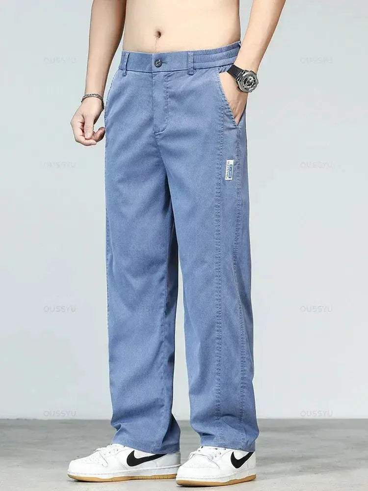 Mens Lyocell Summer Jeans Plus Size Lightweight Denim - ToylandEU