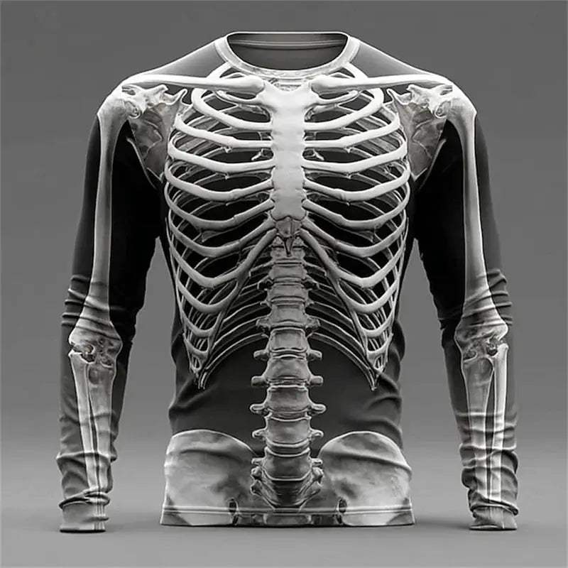  Mens Quick Dry Muscle Texture Print T Shirt Long Sleeve -  ToylandEU™