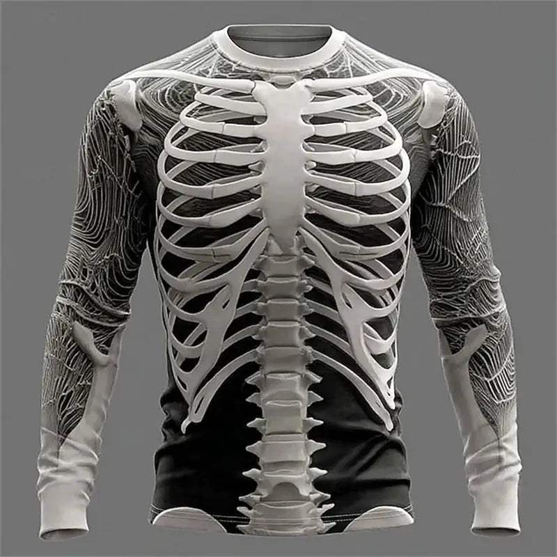  Mens Quick Dry Muscle Texture Print T Shirt Long Sleeve -  ToylandEU™