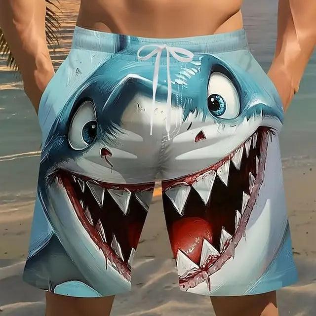 Mens Swim Shorts | Shark Print 3D Graphic | Toylandeu™