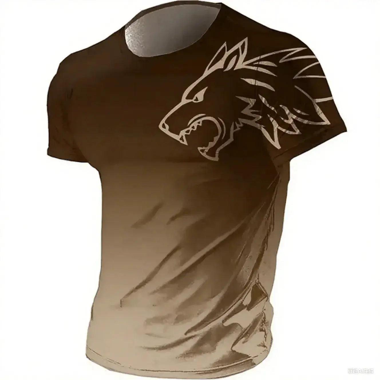  Mens T Shirt Quick Dry 3D Gradient Wolf Pro -  ToylandEU™