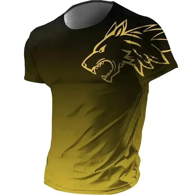  Mens T Shirt Quick Dry 3D Gradient Wolf Pro -  ToylandEU™