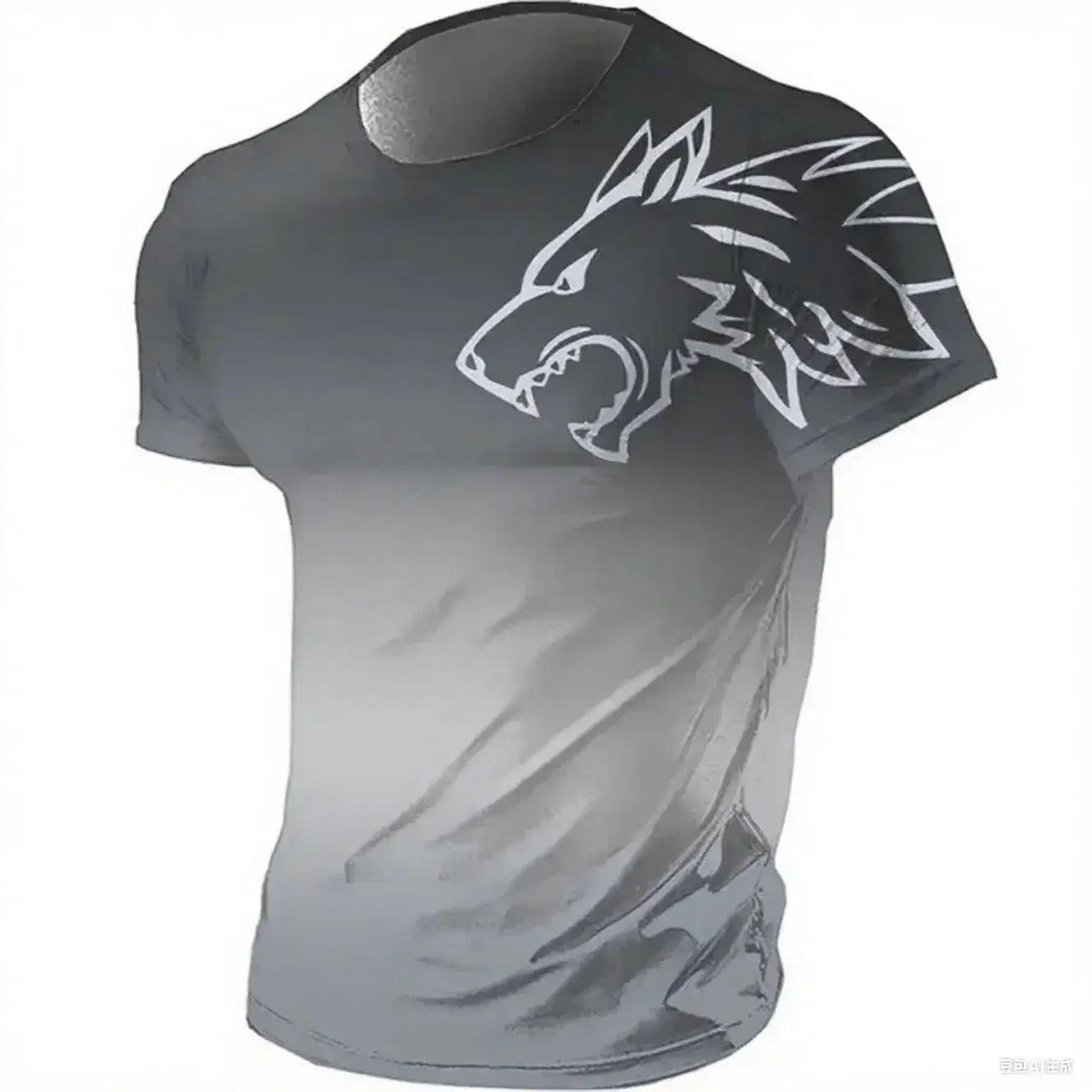  Mens T Shirt Quick Dry 3D Gradient Wolf Pro -  ToylandEU™