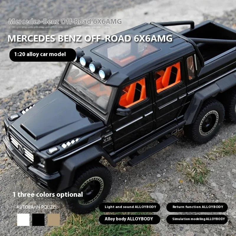 Mercedes-Benz 1:20 Scale G63 6x6 Off Road Diecast Metal Model with Sound and Light - ToylandEU
