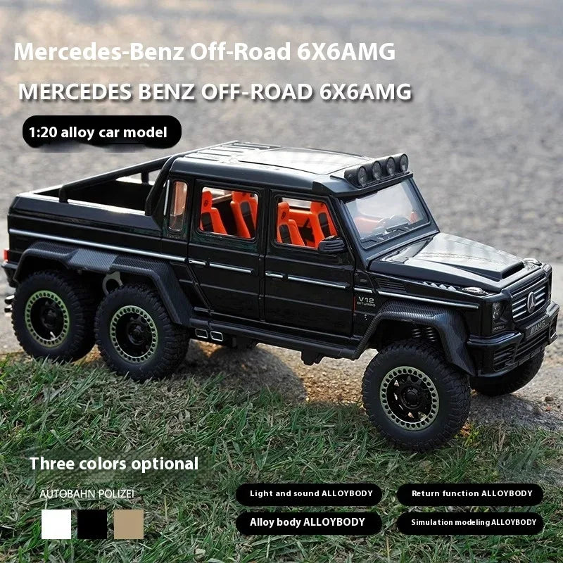 Mercedes-Benz 1:20 Scale G63 6x6 Off Road Diecast Metal Model with Sound and Light - ToylandEU