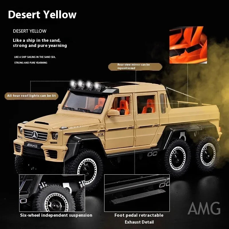 Mercedes-Benz 1:20 Scale G63 6x6 Off Road Diecast Metal Model with Sound and Light - ToylandEU