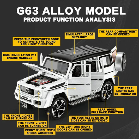 Mercedes Benz G63 1:32 Diecast Metal Model Car With Sound And Light - ToylandEU