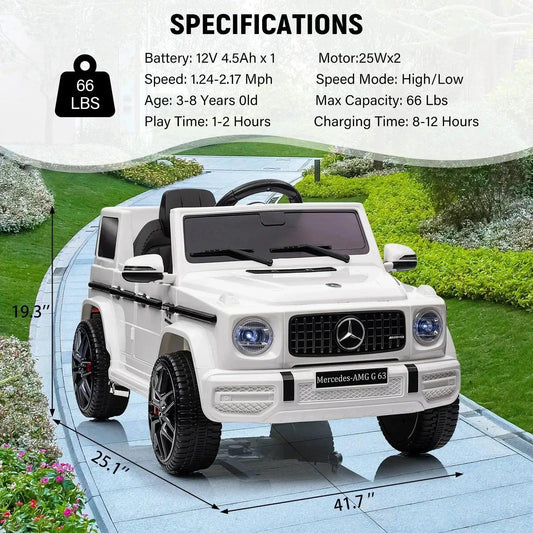  Mercedes G63 12V Kids Ride On Car With Remote Licensed -  ToylandEU™