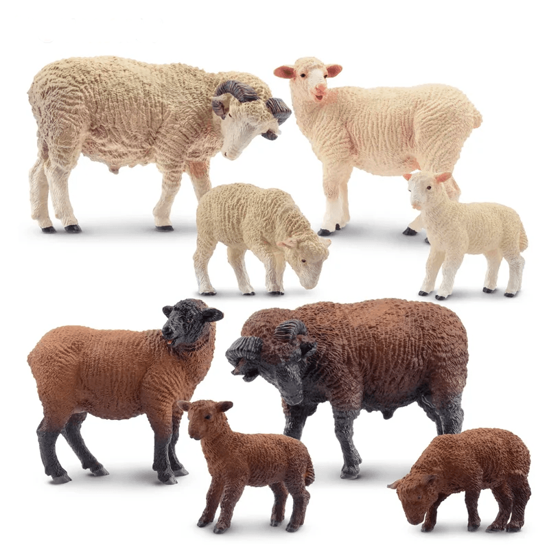  Merino Sheep Figures 8 Pieces PVC Figures Toylandeu™ 
