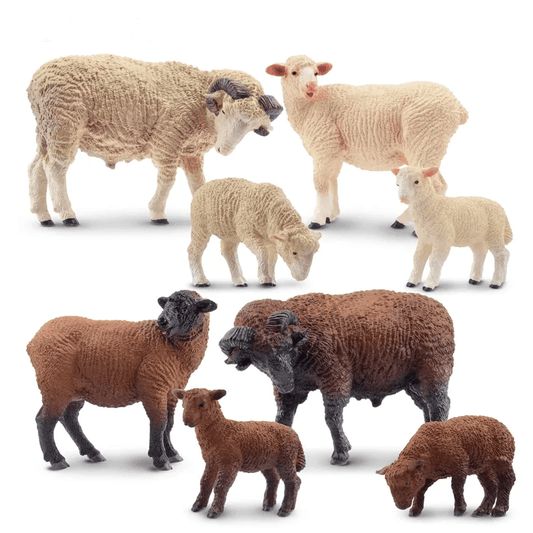  Merino Sheep Figures 8 Pieces PVC Figures Toylandeu™ 
