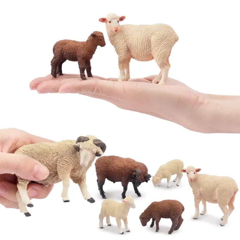  Merino Sheep Figures 8 Pieces PVC Figures Toylandeu™ 