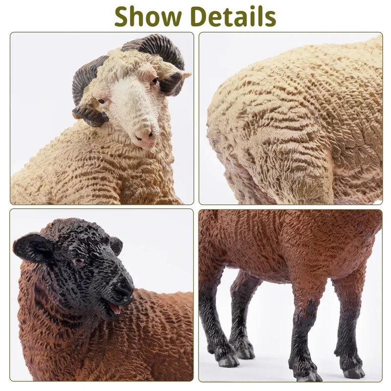  Merino Sheep Figures 8 Pieces PVC Figures Toylandeu™ 