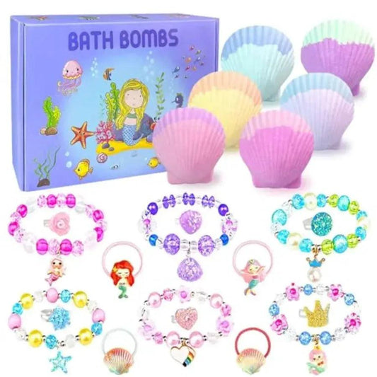  Mermaid Bath Bombs 6 Shell Bombs Inside Set -  ToylandEU™