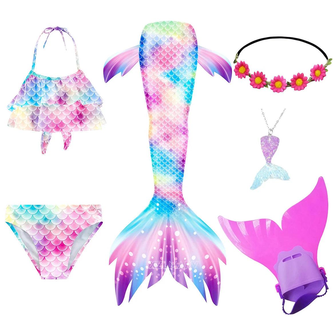  Mermaid Costume For Girls Cosplay Ready Tail Monofin -  ToylandEU™
