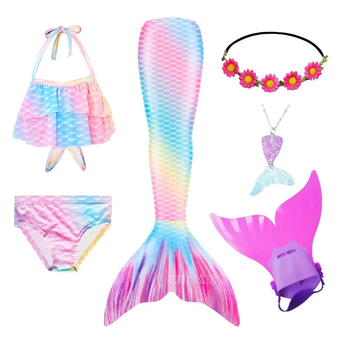  Mermaid Costume For Girls Cosplay Ready Tail Monofin -  ToylandEU™