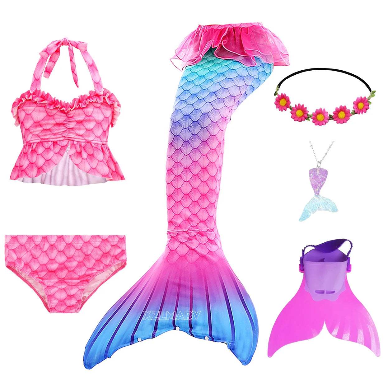  Mermaid Costume For Girls Cosplay Ready Tail Monofin -  ToylandEU™