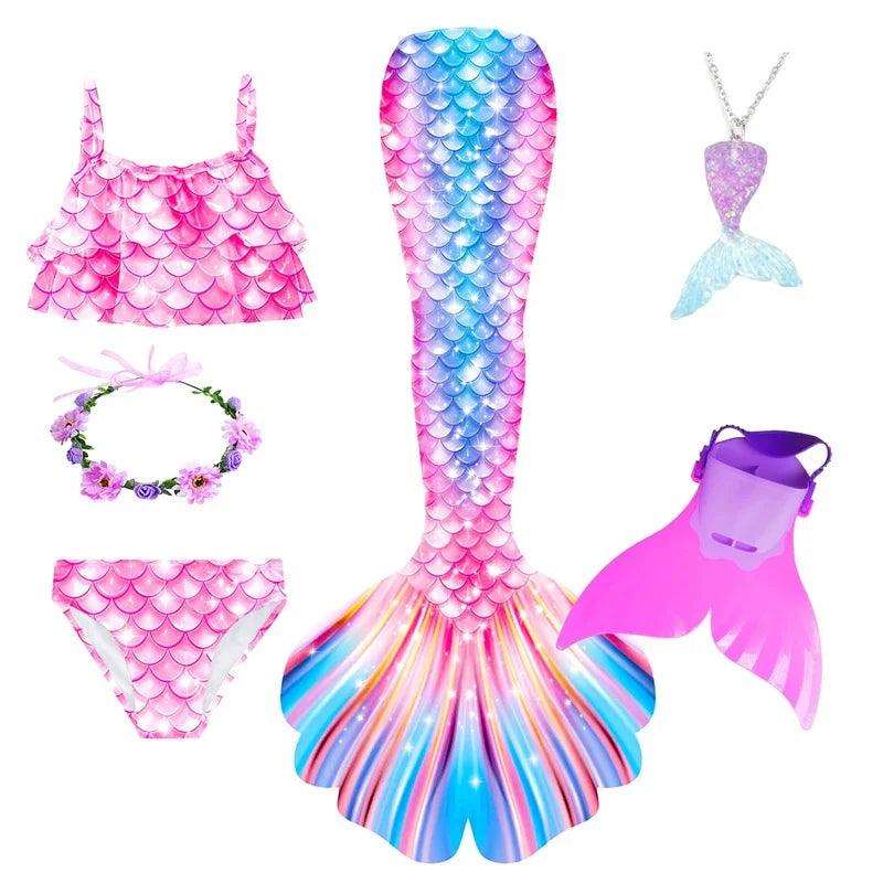 Mermaid Costume Set Women One Size Polyester Toylandeu