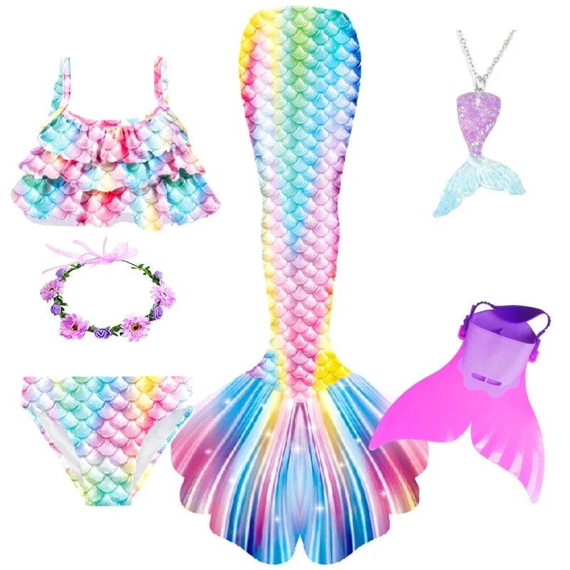 Mermaid Costume Set Women One Size Polyester Toylandeu
