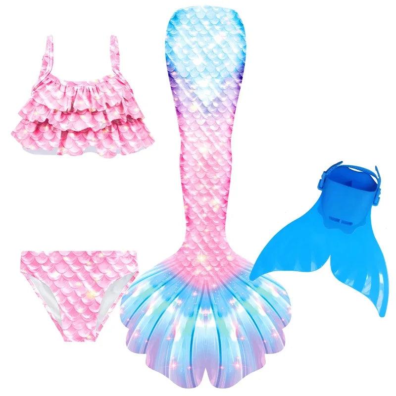 Mermaid Costume Set Women One Size Polyester Toylandeu