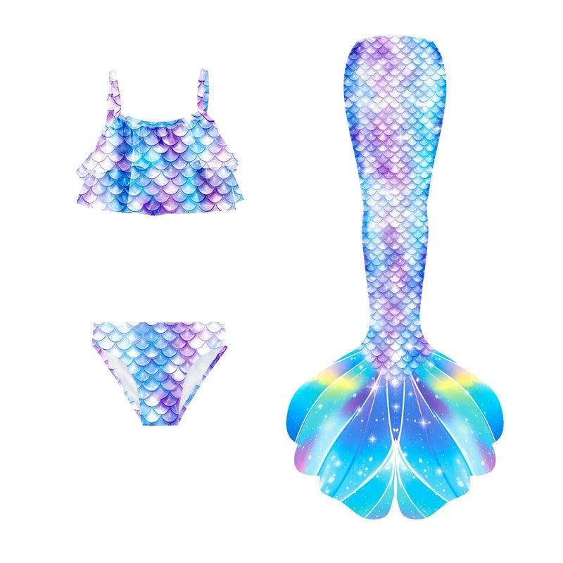 Mermaid Costume Set Women One Size Polyester Toylandeu