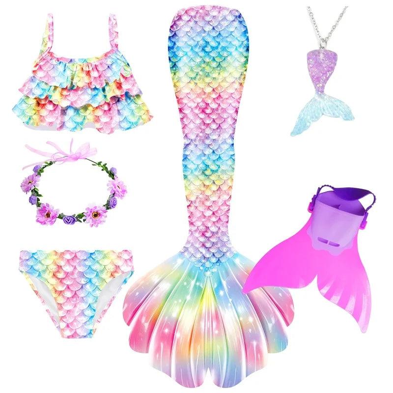 Mermaid Costume Set Women One Size Polyester Toylandeu