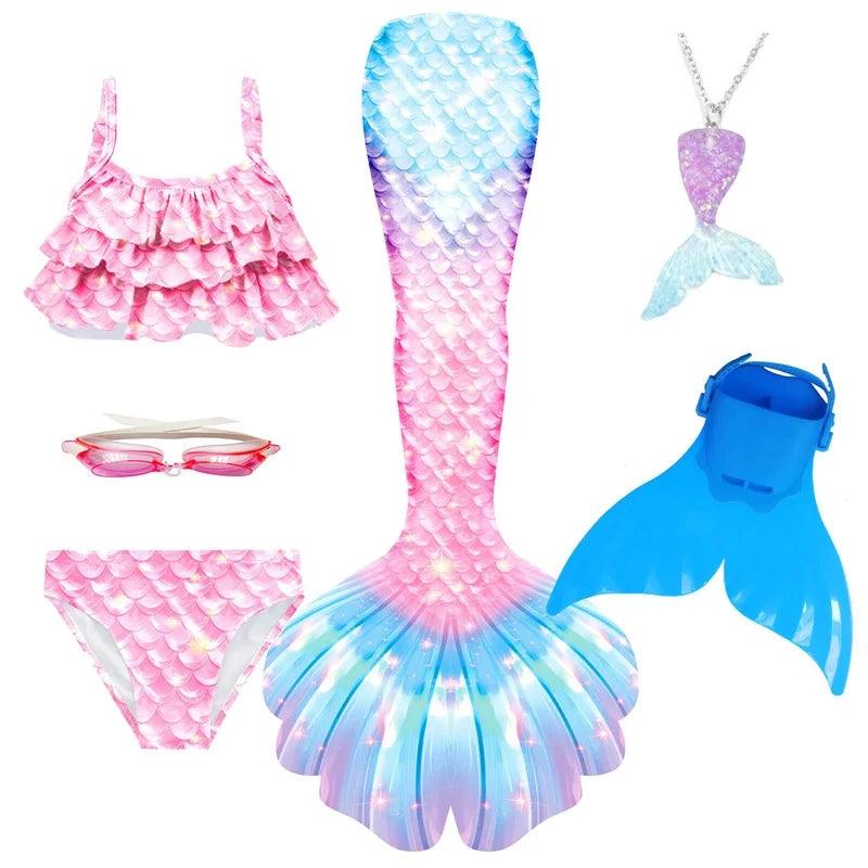 Mermaid Costume Set Women One Size Polyester Toylandeu